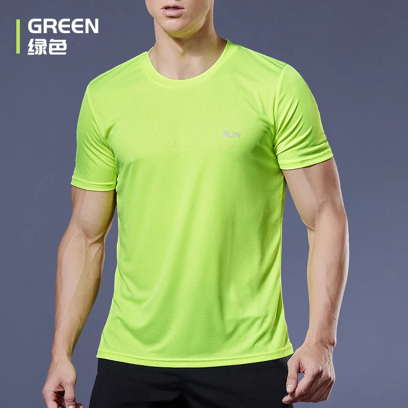 Sport Shirt 2024 Summer New 100% Polyester White Solid T Shirt Men Causal O-neck Basic T-shirt Male High Quality Running Tops