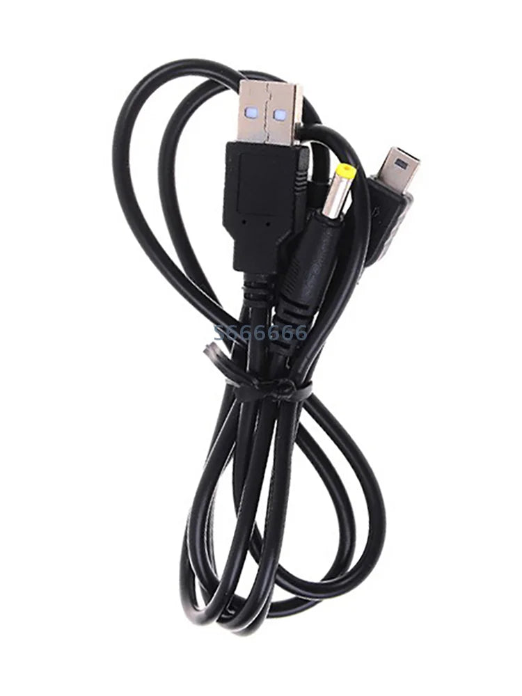 PSP 1000 2000 3000 Portable Game Accessory 1Pc 2 in 1 USB 2.0 Data Cable Charger Lead