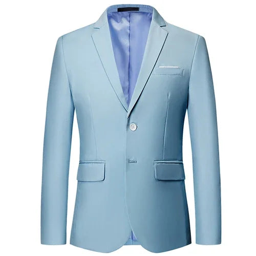 Blazer Homme Uni Mariage Casual Luxe