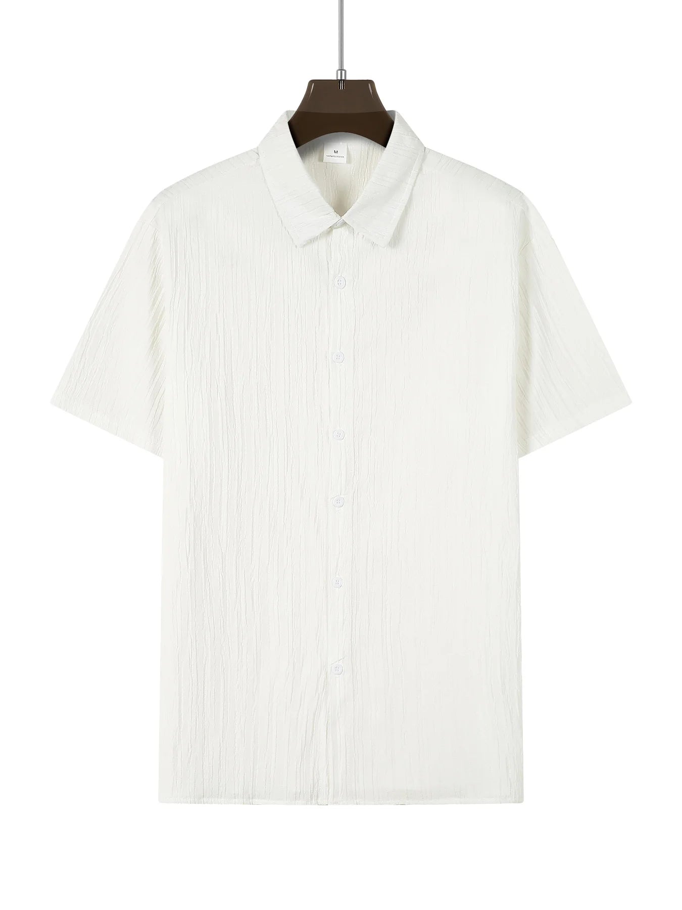 Chemise MC Coton Uni Col Rabattu Beach