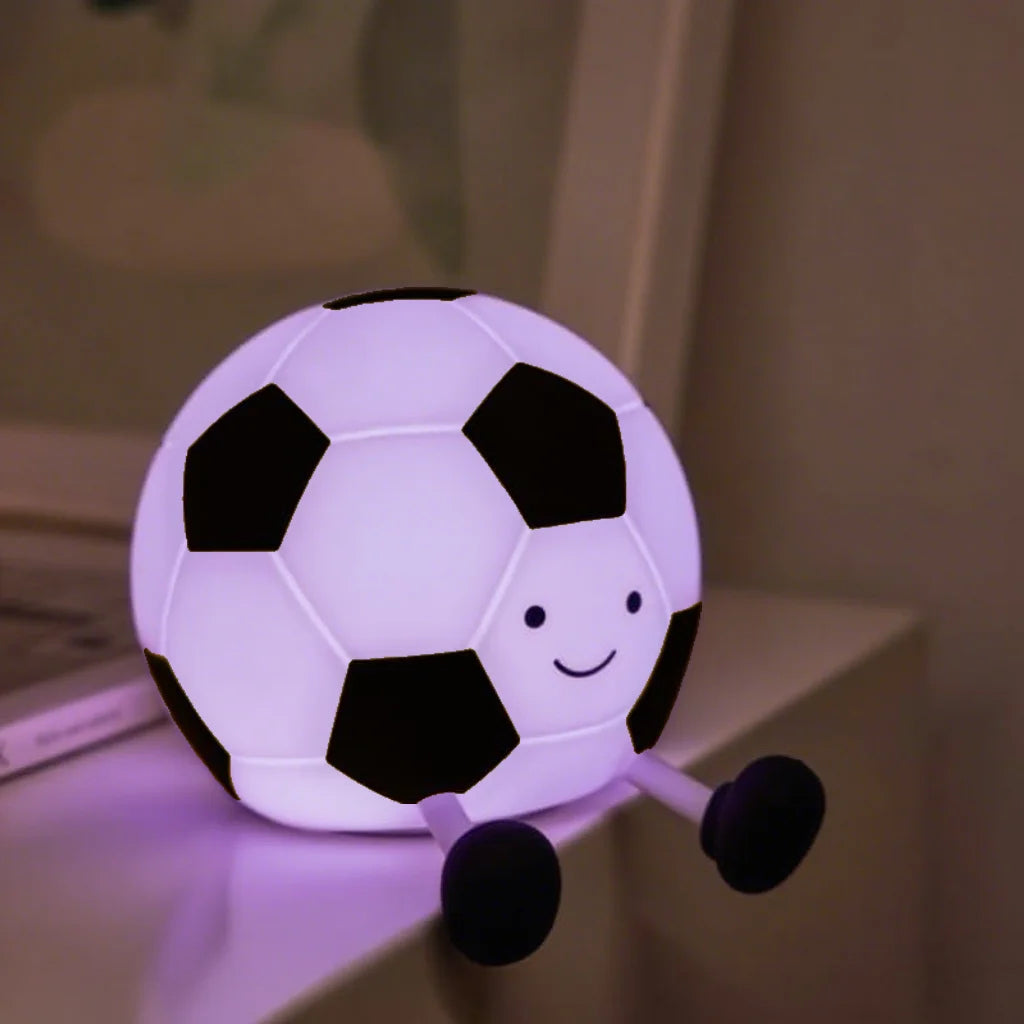 Sport Fans Soccer Light,Rechargeable Small Lamp Dimmable with Soft Touch,Football Nightlight Cute Squishy Lamp for Childs gifts