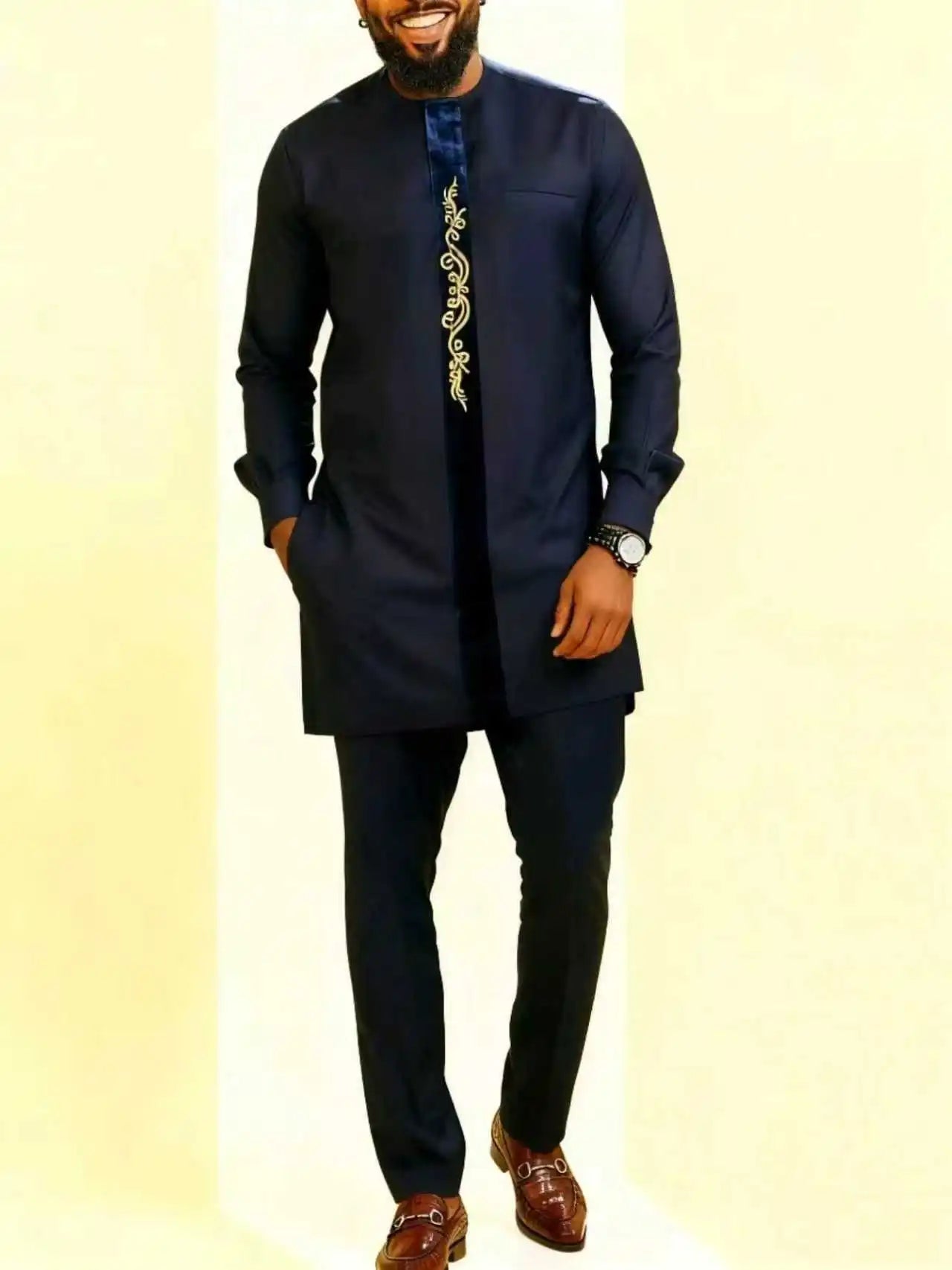 Ensemble Kaftan Africain Brode 2 Pieces