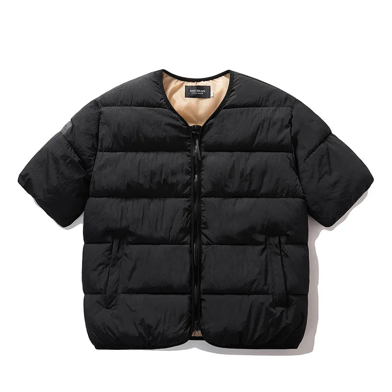 Korean Fashion Vests Warm Men and Women Half-sleeved Vest Jackets Winter Fashion Couple Cotton-Padded Vest Coats Warm Waistcoats