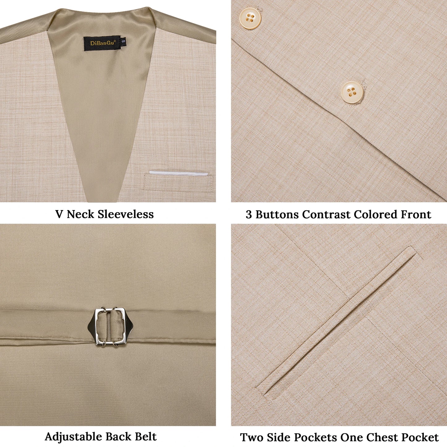 Gilet Luxe DiBanGu Noeud Pochette Mariage