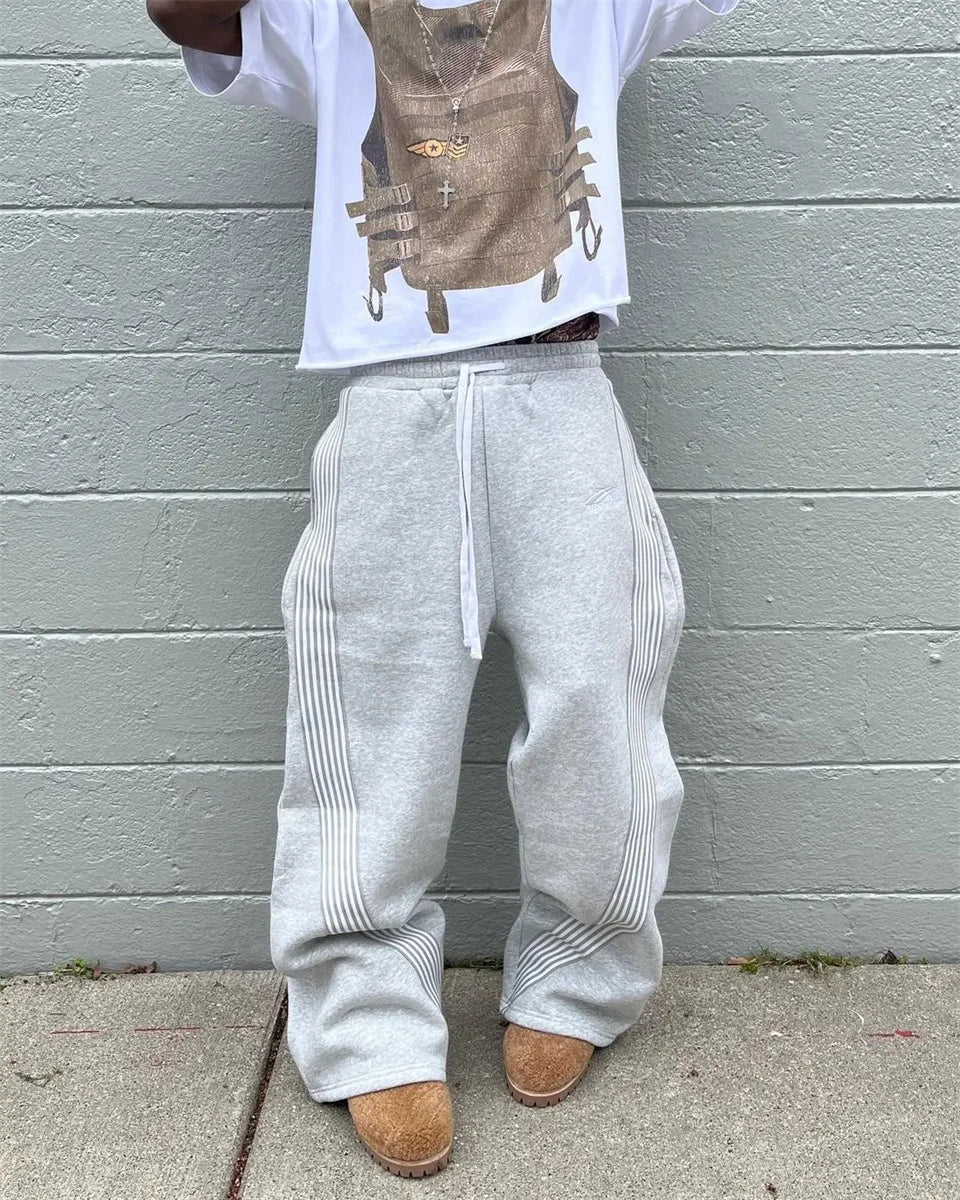 Pantalon Rayé Casual Streetwear Hip Hop
