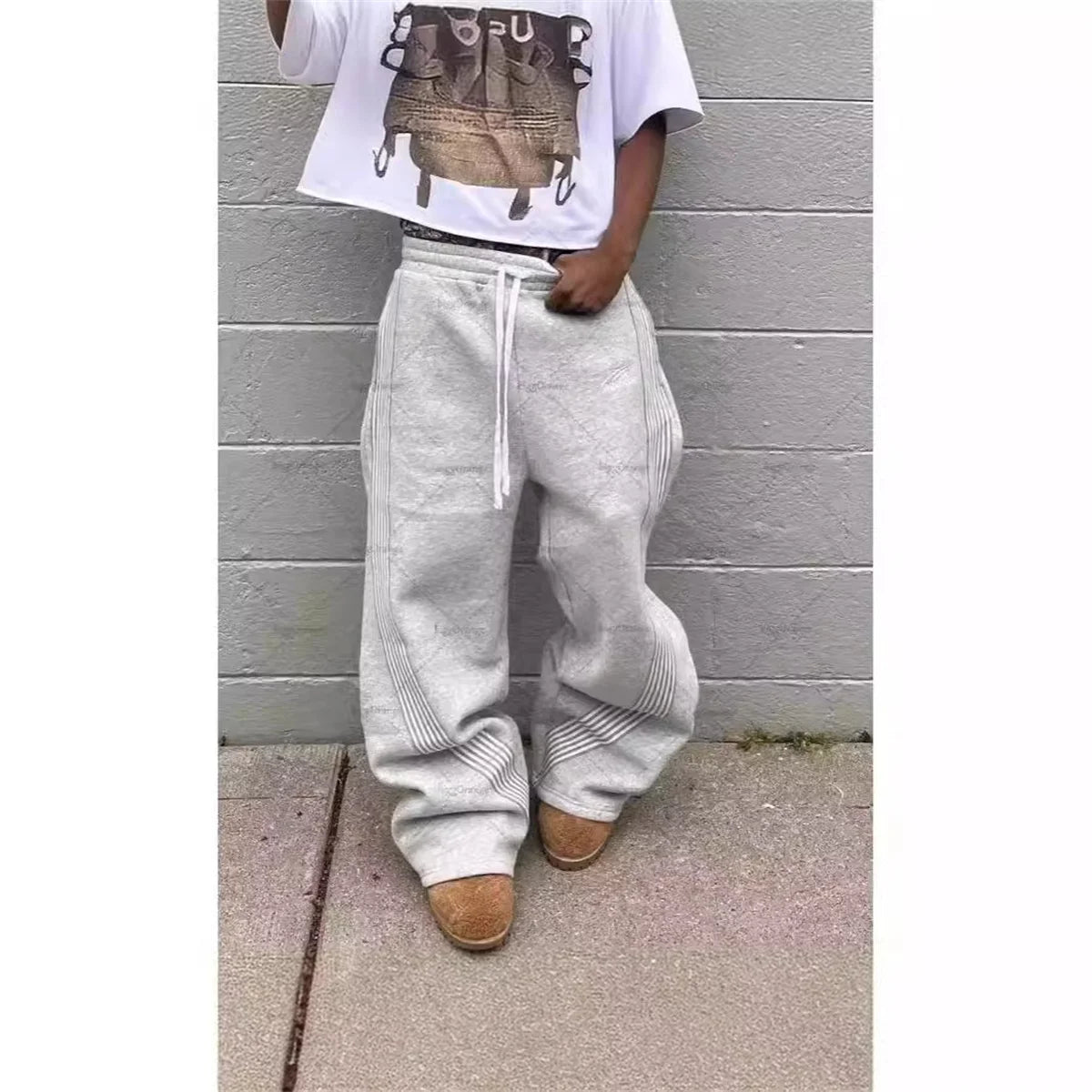 Pantalon Rayé Casual Streetwear Hip Hop