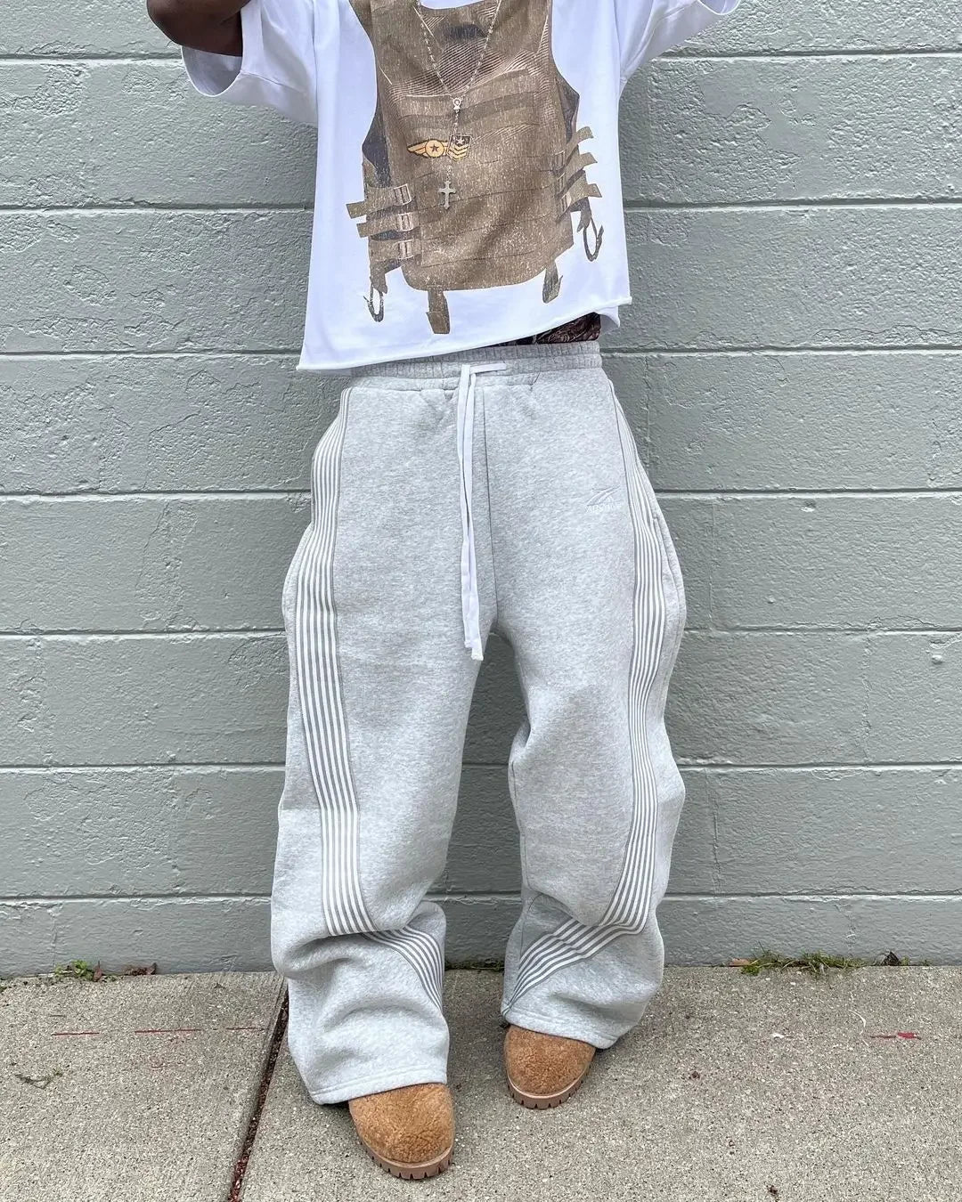 Pantalon Rayé Casual Streetwear Hip Hop