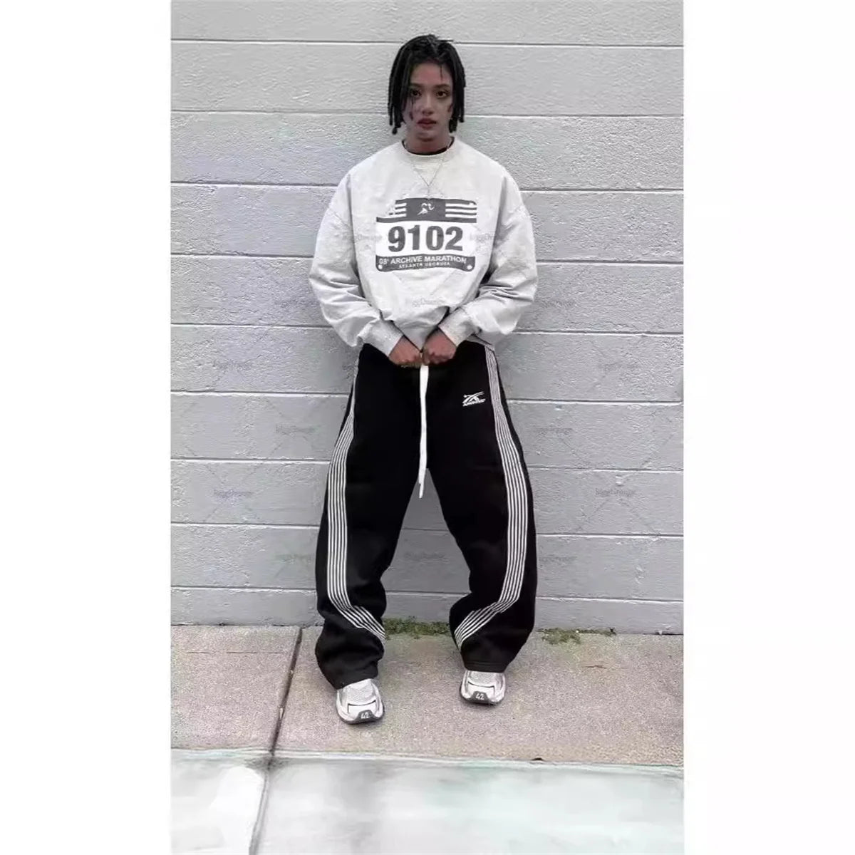 Pantalon Rayé Casual Streetwear Hip Hop