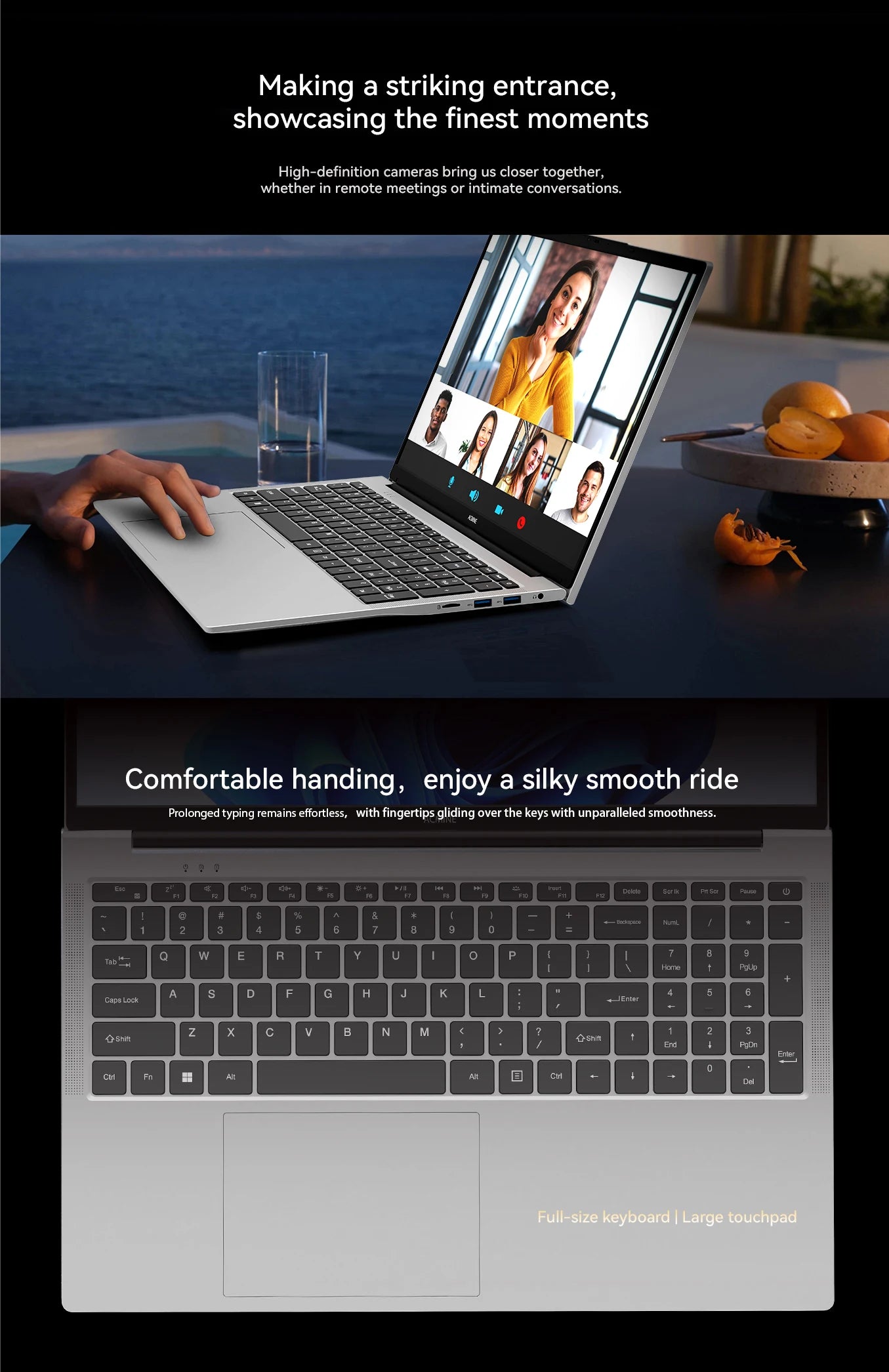 2025 New 17.3" Laptop 16GB RAM 512GB 1TB SSD Intel N150 Portable Notebook Lightweight Windows 11PRO