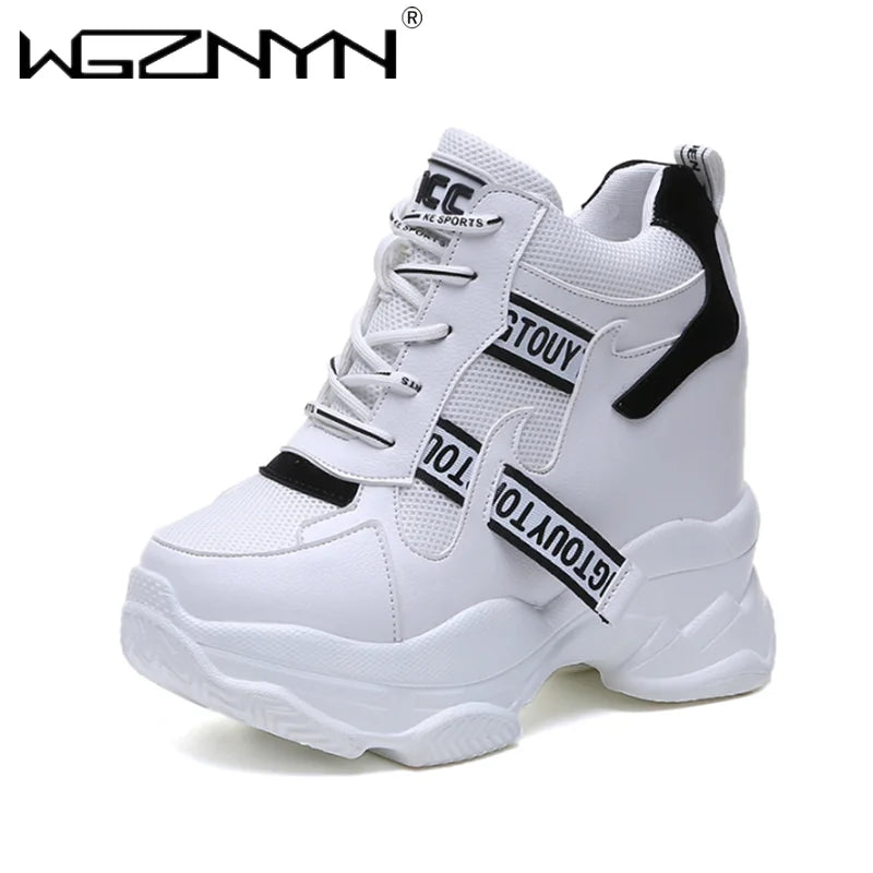 Classic Trendy Shoes Women High Top Sneakers Women Platform Ankle Boots Basket Femme Chaussures Femmes Height Increase Sneaker