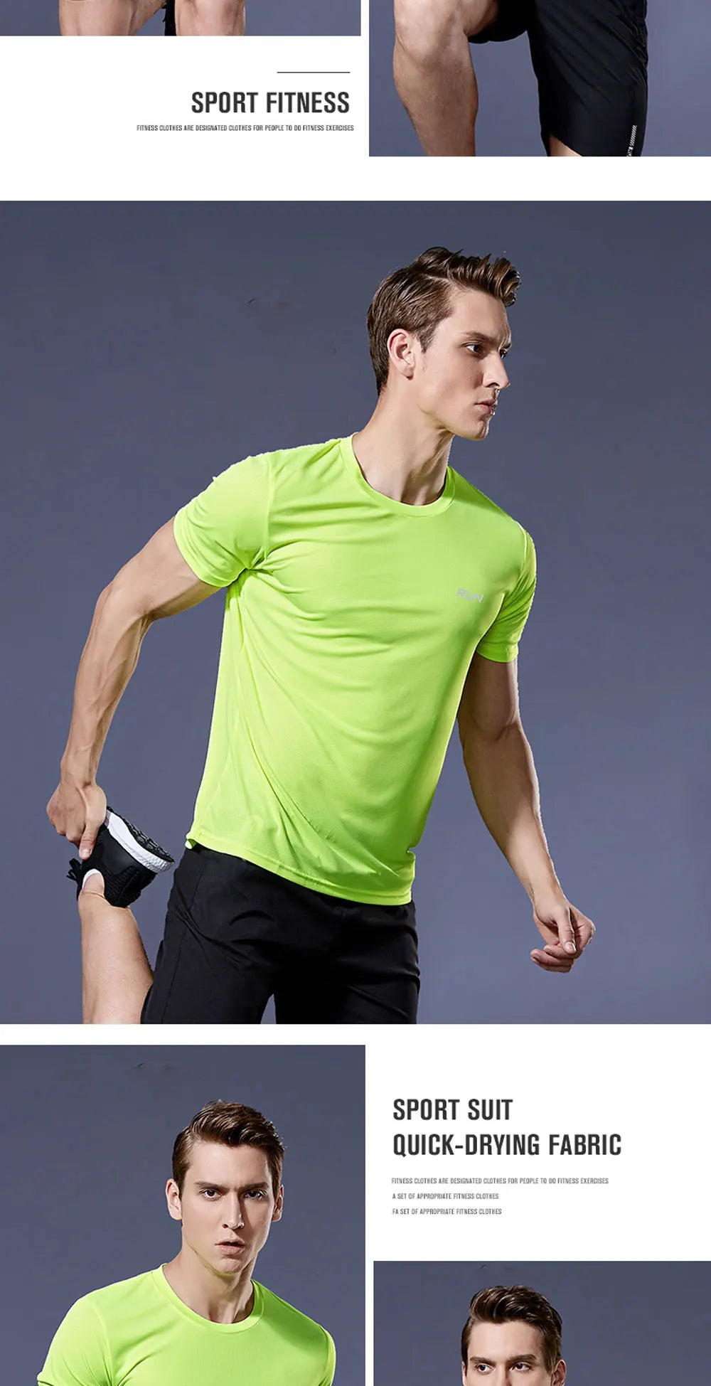 Sport Shirt  2024 Summer New 100% Polyester White Solid T Shirt Men Causal O-neck Basic T-shirt Male High Quality Running Tops