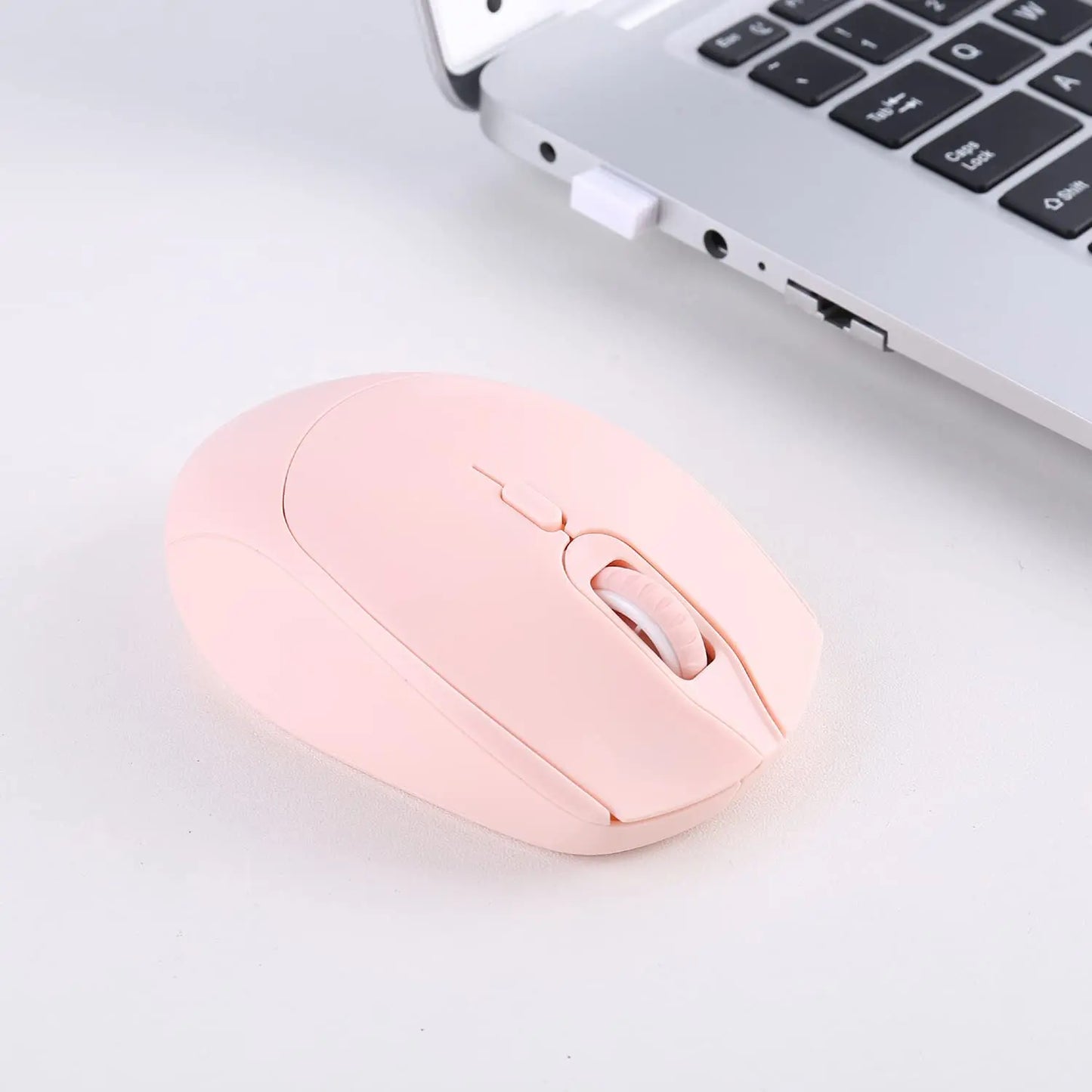 Portable Computer Mouse  2.4G with USB Receiver Wireless Mouse for PC Tablet Laptop (Pink)
