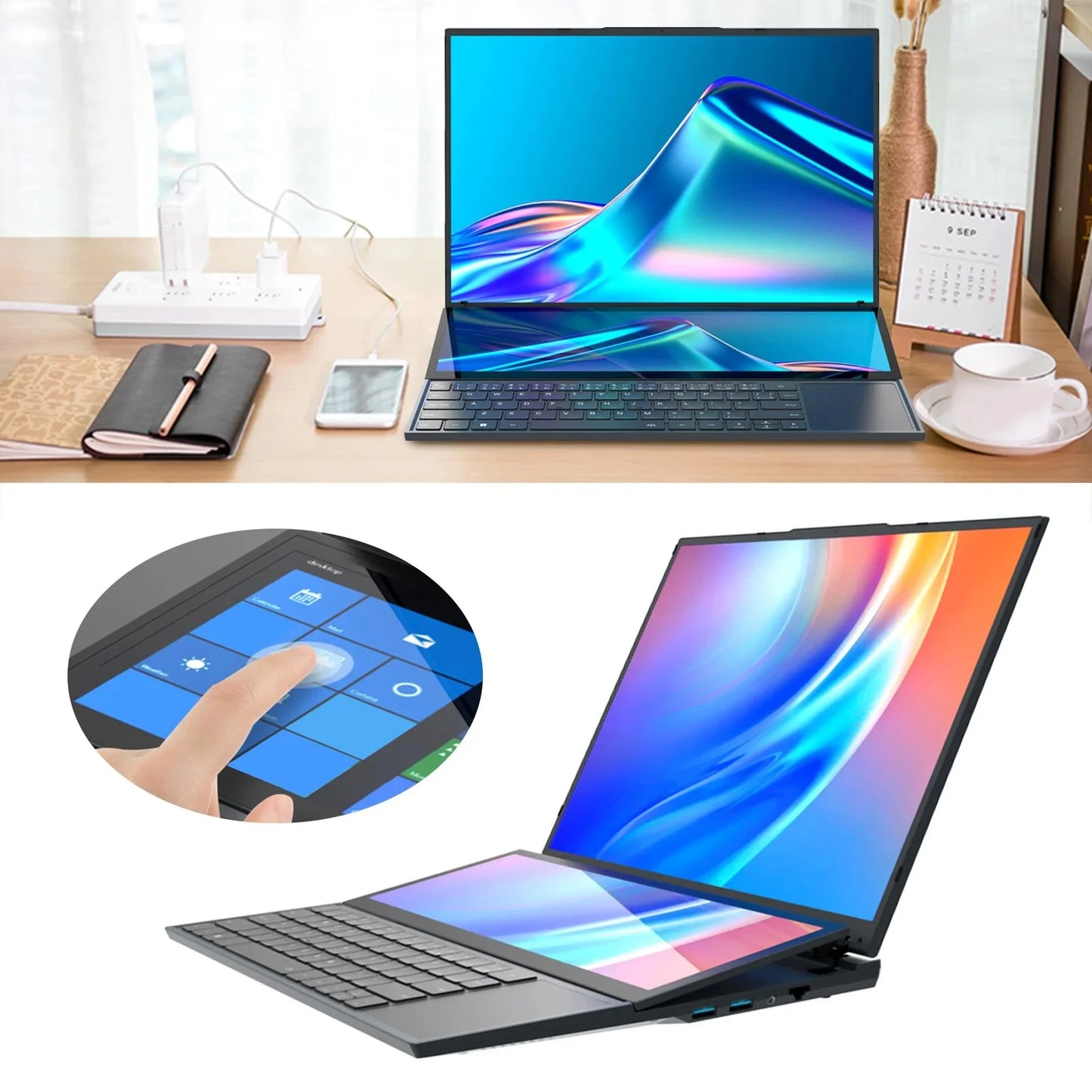 PC Portable Double Écran i7 16"+14" Tactile