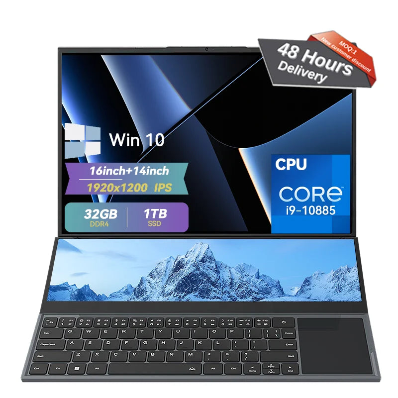 PC Gaming i7 Dual Screen 16+14"