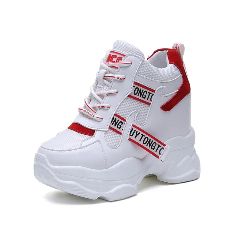 Classic Trendy Shoes Women High Top Sneakers Women Platform Ankle Boots Basket Femme Chaussures Femmes Height Increase Sneaker