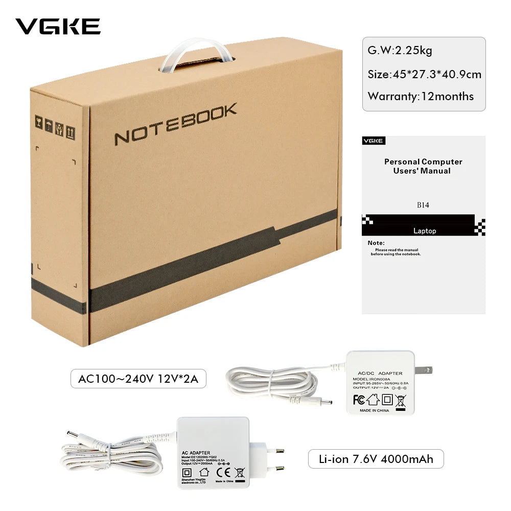 PC VGKE 14" 6Go/128Go Win10 Atom X7
