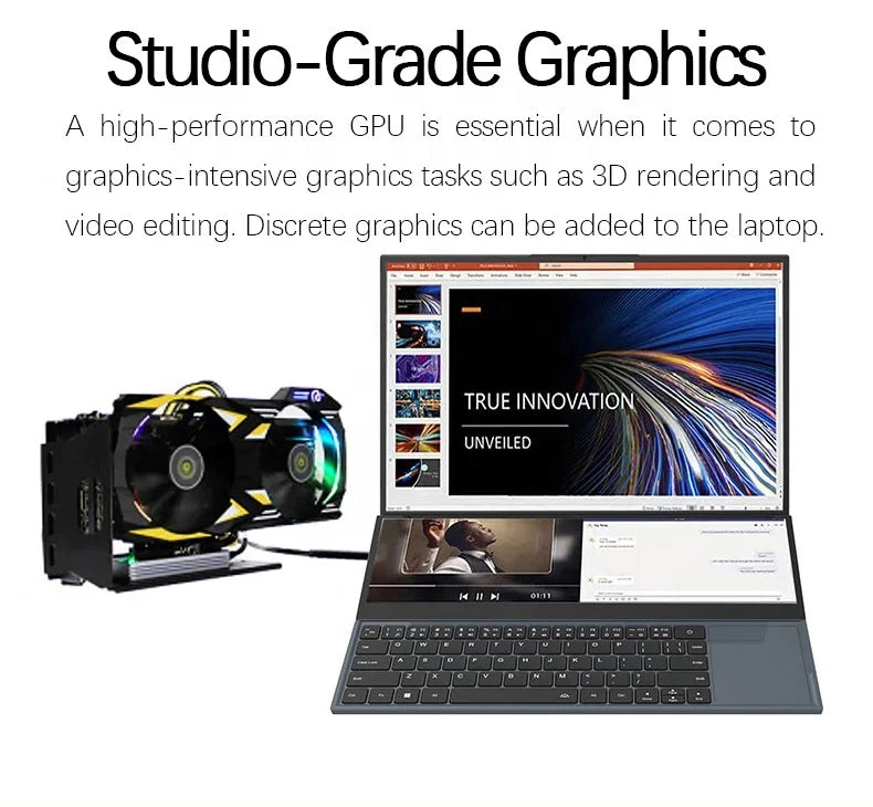PC Gaming i7 Dual Screen 16+14"