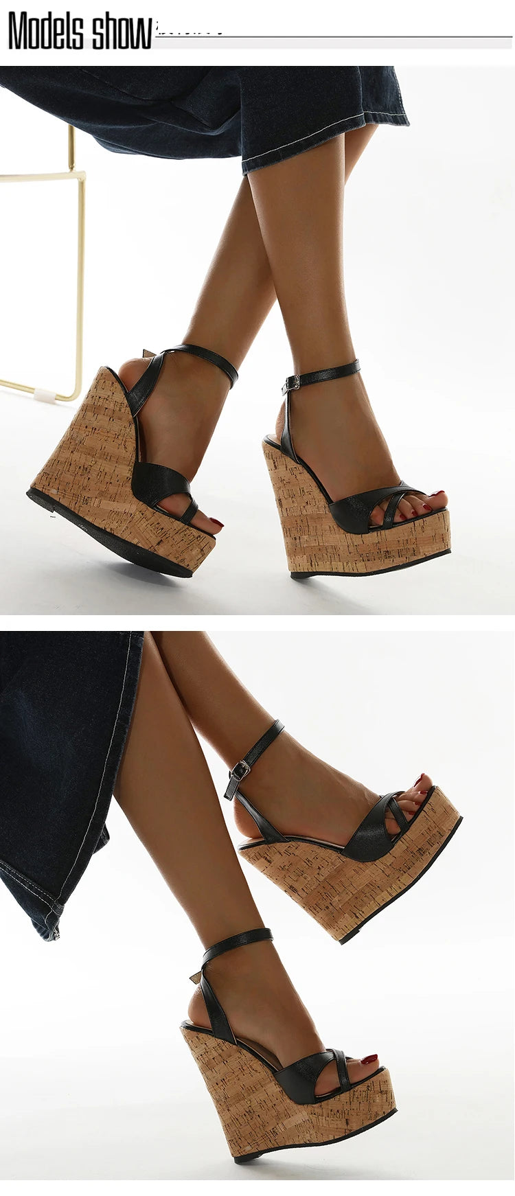 Aneikeh NEW Sexy Shoes for Women 2025 Fashion Platform Sewing Wedges High Heels Patchwork Retro Sandals Summer Femmes Chaussures