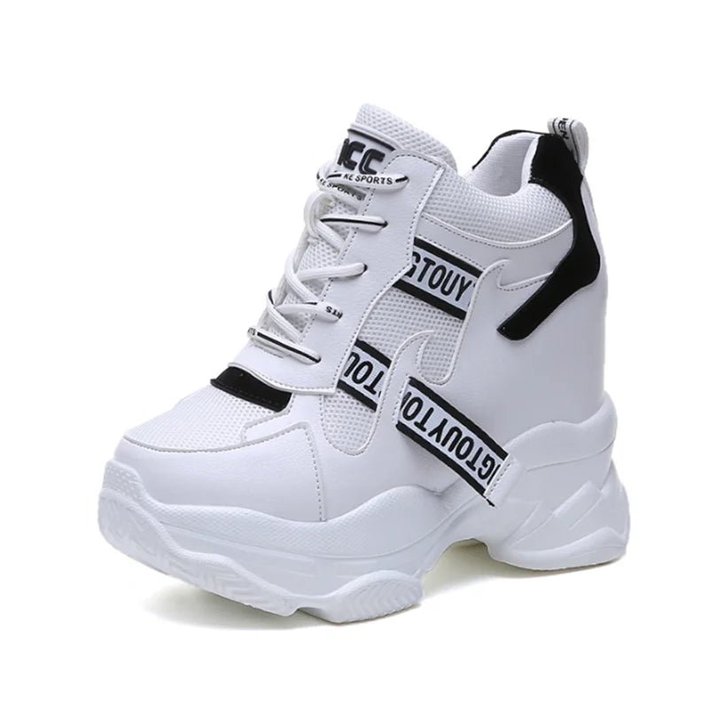 Classic Trendy Shoes Women High Top Sneakers Women Platform Ankle Boots Basket Femme Chaussures Femmes Height Increase Sneaker