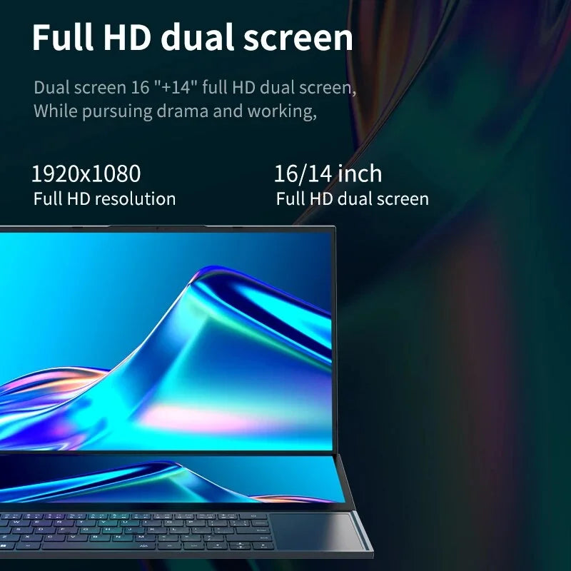 PC Portable Double Écran i7 16"+14" Tactile