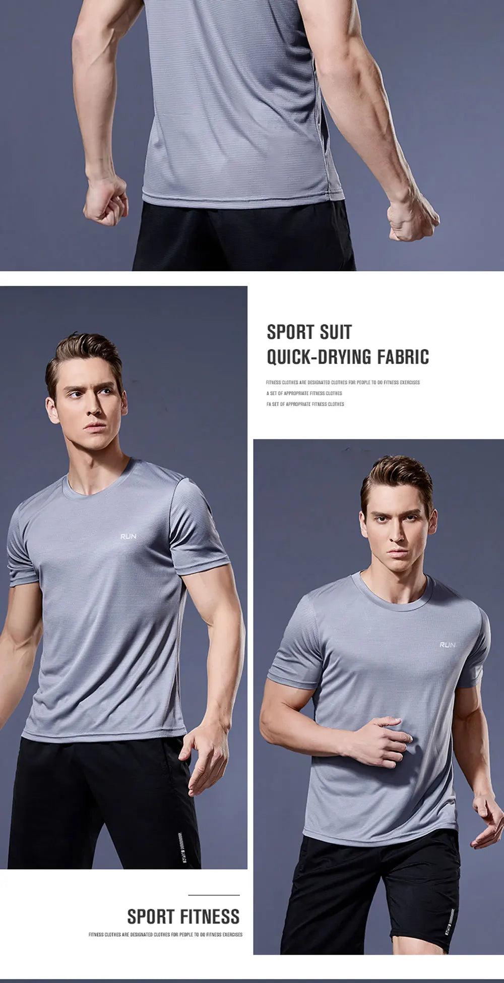 Sport Shirt  2024 Summer New 100% Polyester White Solid T Shirt Men Causal O-neck Basic T-shirt Male High Quality Running Tops