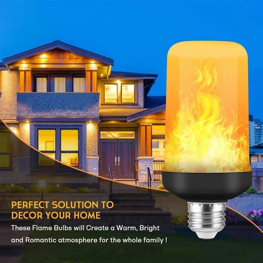 LED Flame Light Bulb 4 Modes E14 E27 Party LED Flame Effect Light Simulation Fire Lights Bulb KTV Festival Garden Decor lighting