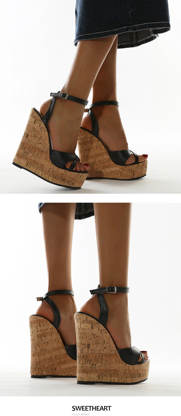 Aneikeh NEW Sexy Shoes for Women 2025 Fashion Platform Sewing Wedges High Heels Patchwork Retro Sandals Summer Femmes Chaussures