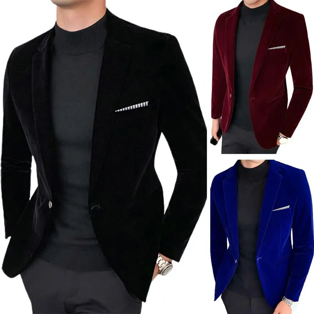 Blazer Velours Slim Homme Elegant