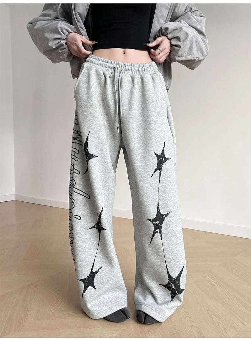 Jogging Streetwear Étoiles Lettres Femme