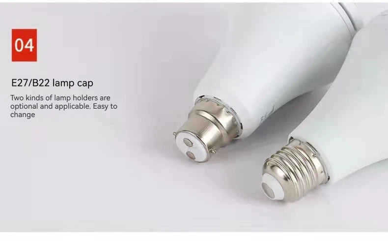 7W 9W 12W 15W LED Emergency Light Bulb Rechargeable Energy Saving Lamp for Home Power Outage Backup Portable Handheld Light