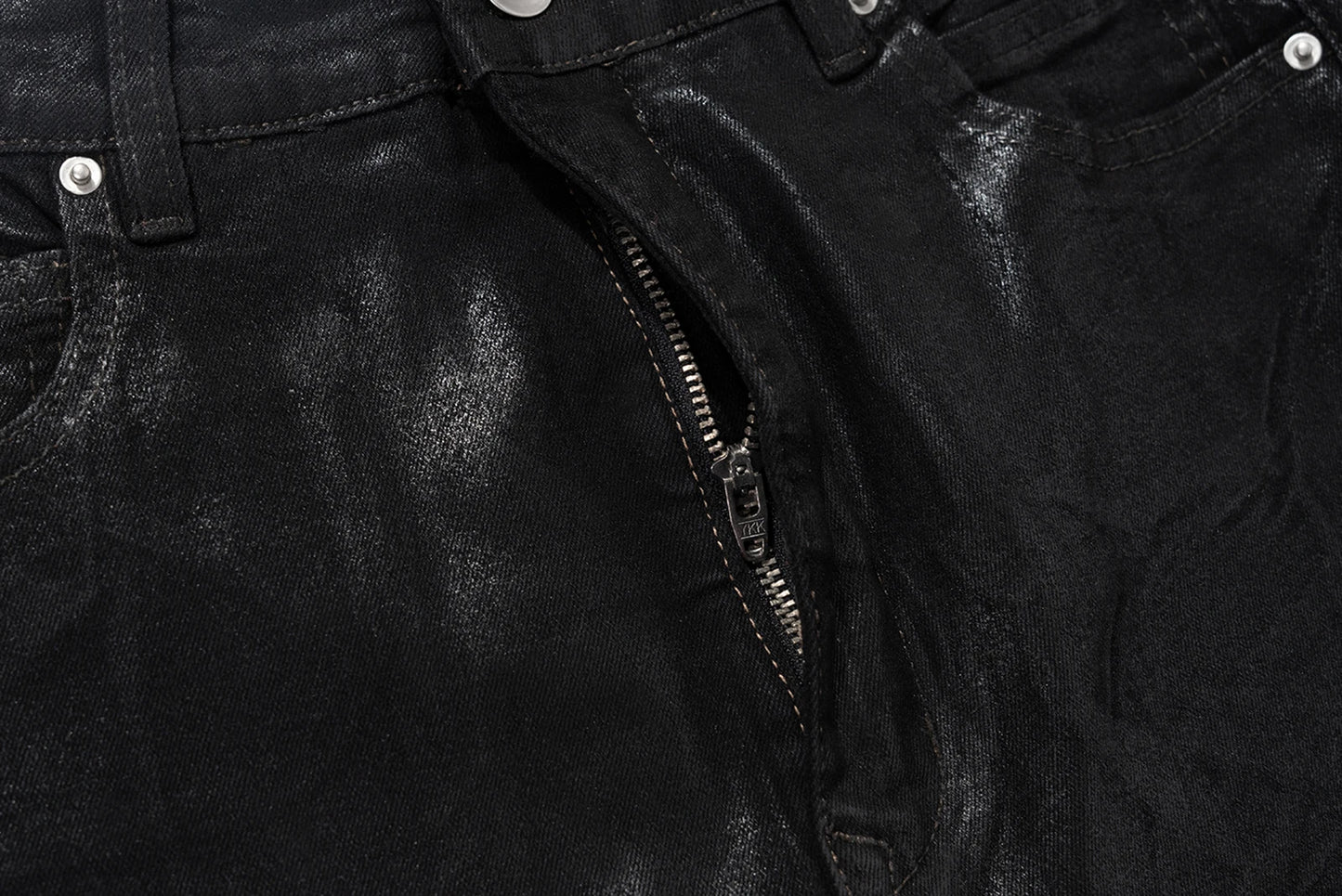 Jean Streetwear Noir Ciré Large Homme