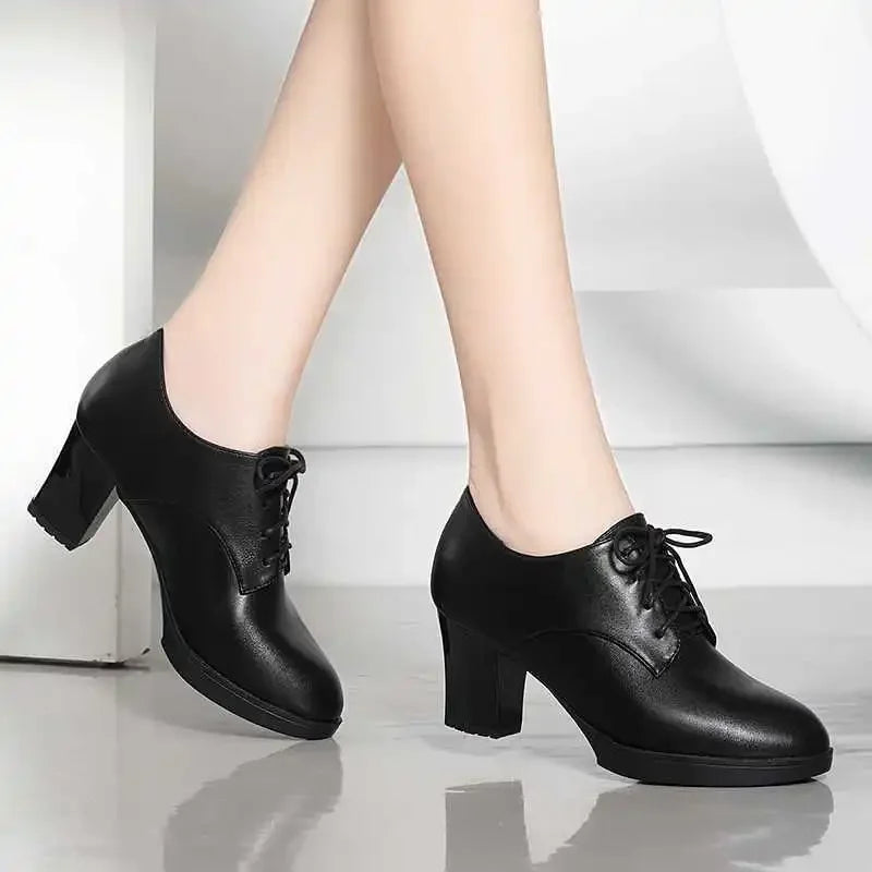 zapatos de mujer women fashion round toe high quality patent leather lace up shoes lady casual anti skid comfort shoes b677