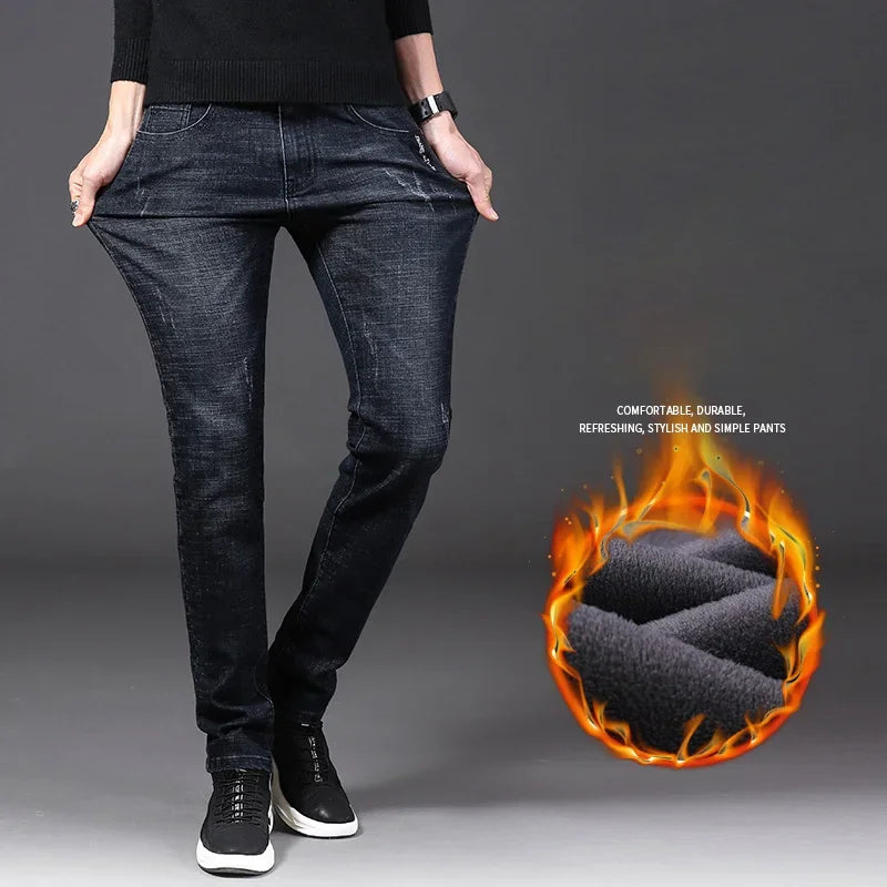 Jean Thermique Homme Fleece Hiver Droit