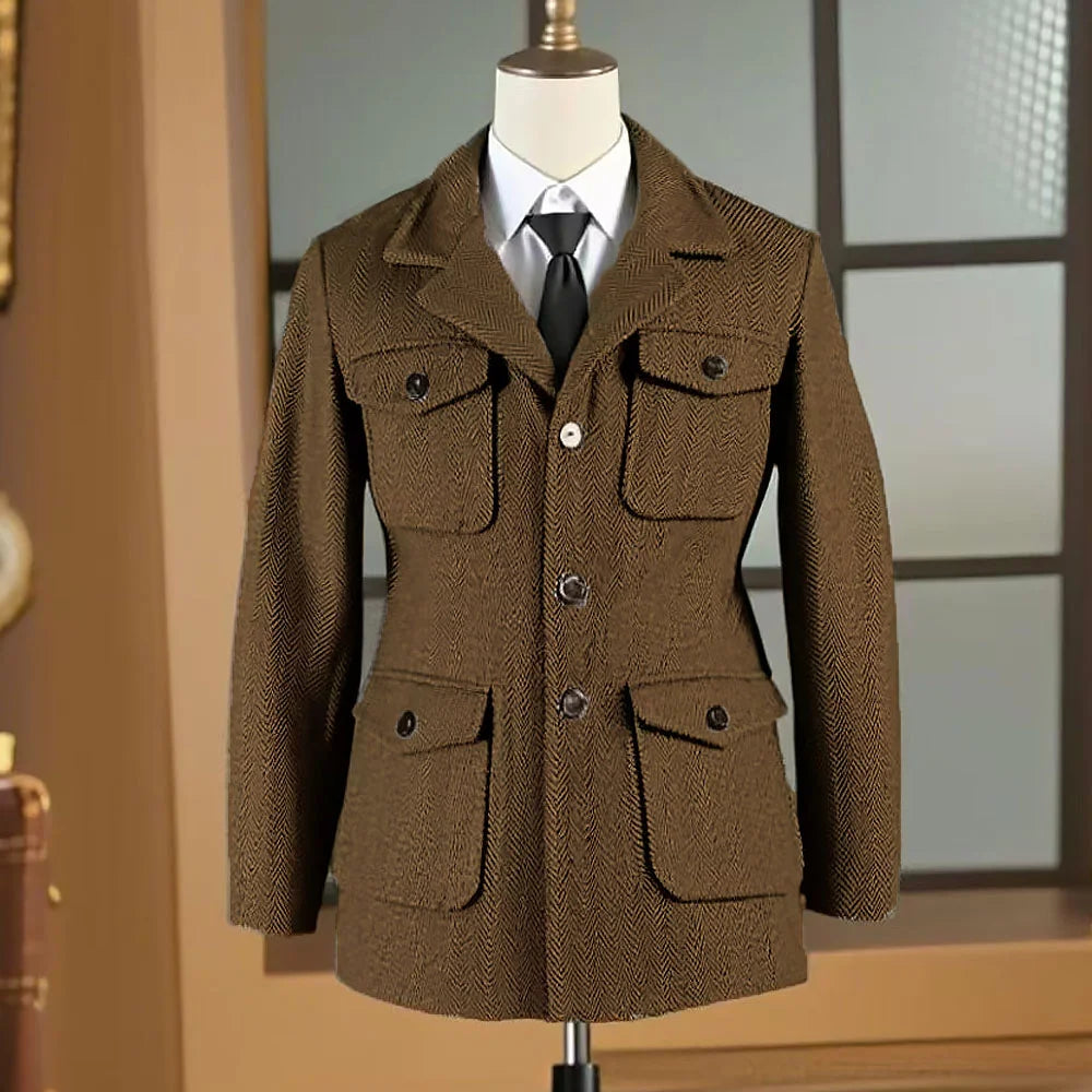 Veste Chasse British Tweed Multi-Poches