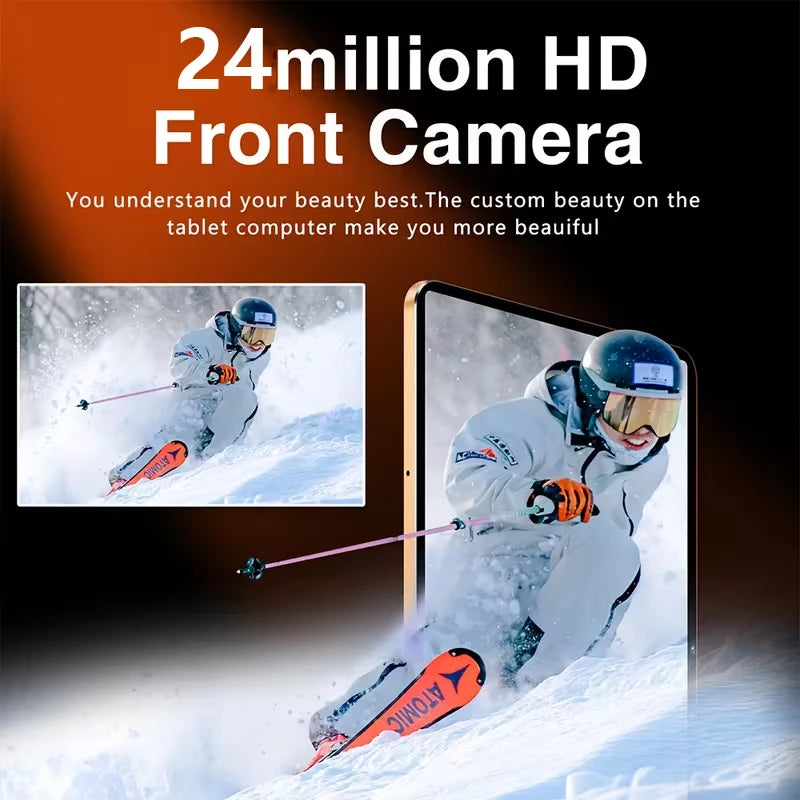 Portable Android 15 Tablet 8GB+256GB, 4000mAh Long Battery, HD Camera for Remote Work & Study