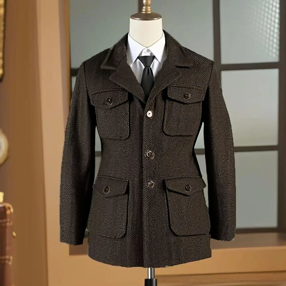 Veste Chasse British Tweed Multi-Poches