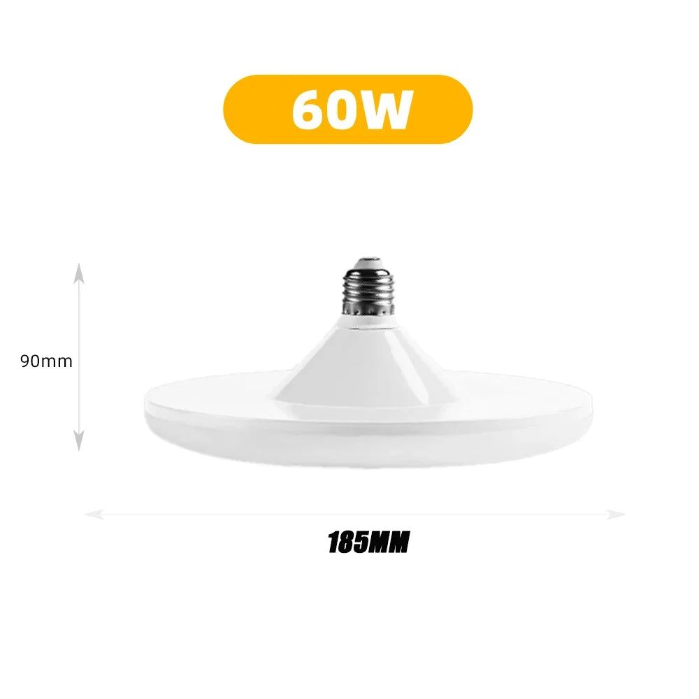 220V E27 Super Bright LED Bulb 20W 30W 40W 60W 100W UFO Leds Lights Indoor Cold White Lighting Table Lamps Garage Light