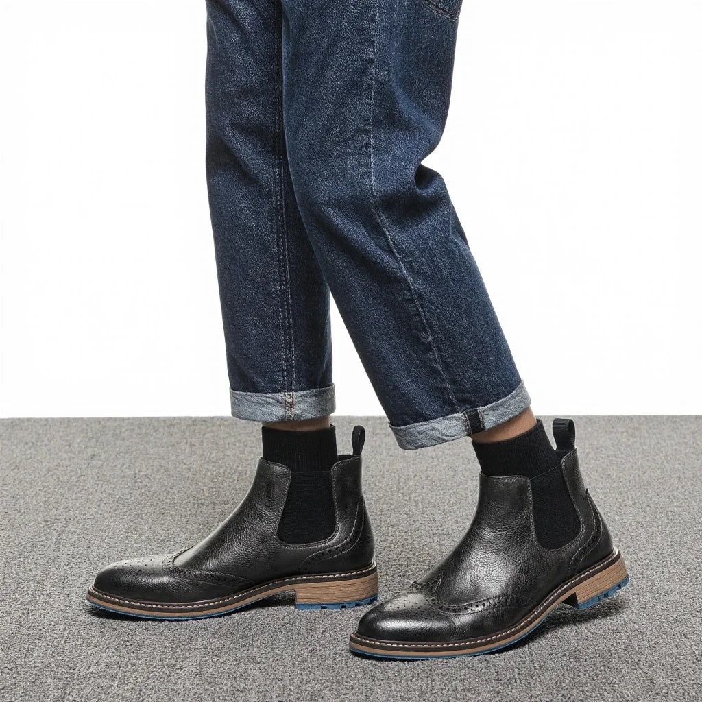 Chelsea Boots Men Casual Brand Comfortable 2026 Fashion Leather Boots