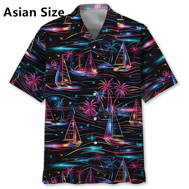 Chemise MC Hawaiian Voilier Floral