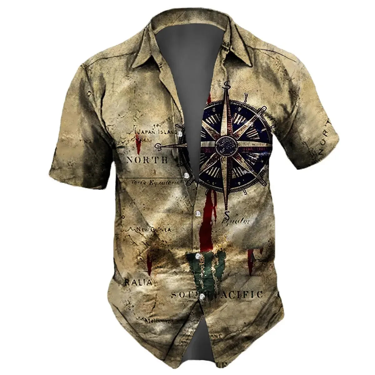 Chemise MC Hawaiian Nautique 3D Retro