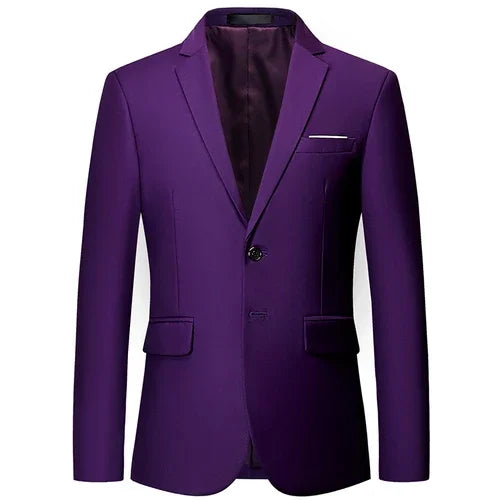 Blazer Homme Uni Mariage Casual Luxe