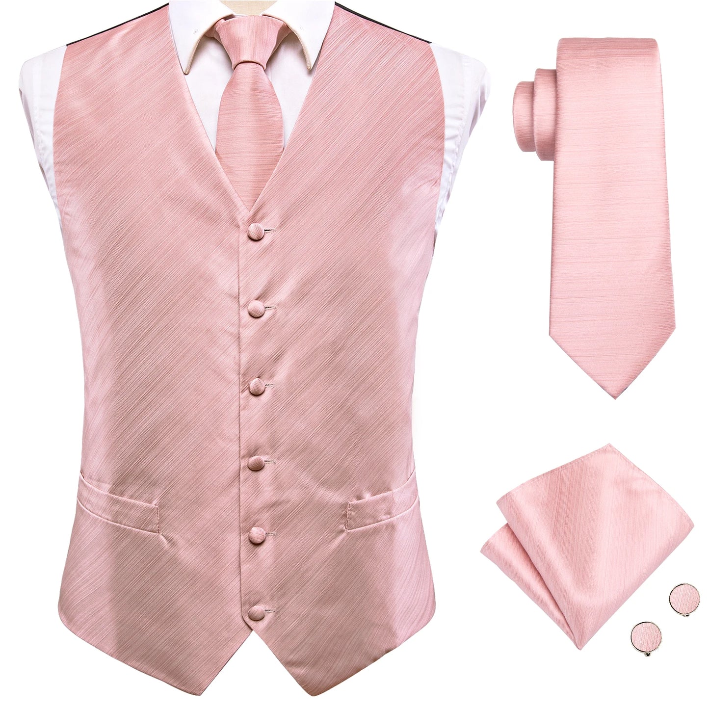 Gilet Cravate Hi-Tie Soie 4 Pieces