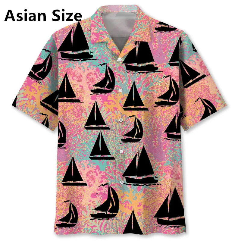Chemise MC Hawaiian Voilier Floral