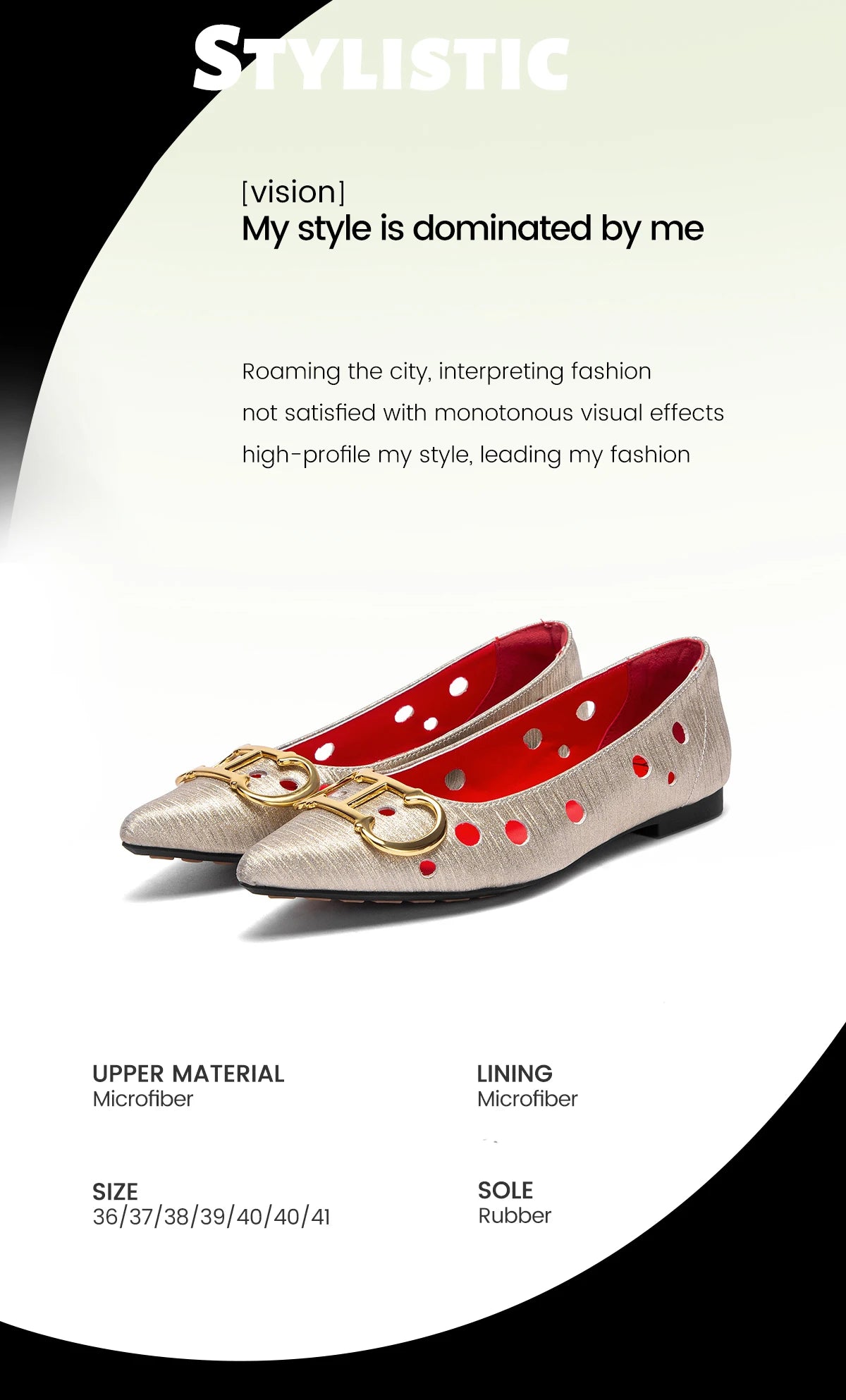 CHCH 2025 Women's Flat Shoes New Punching Design Pointed Woman Shoes Simple Anti slip