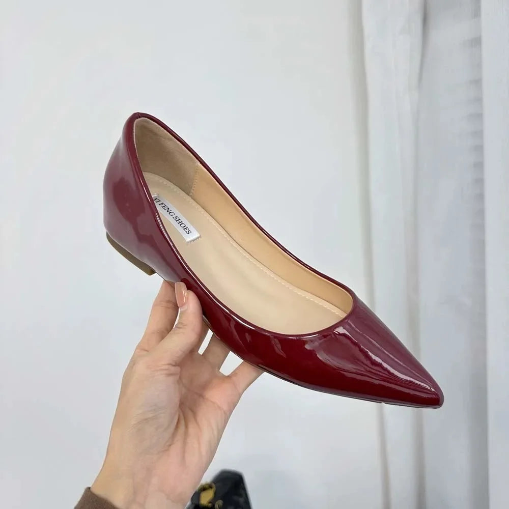 French Luxury Women Shoes Autumn New Comfort Soft Leather Low Heel Elegant Pointed Toe Single Shoes Office Pumps Туфли Женские