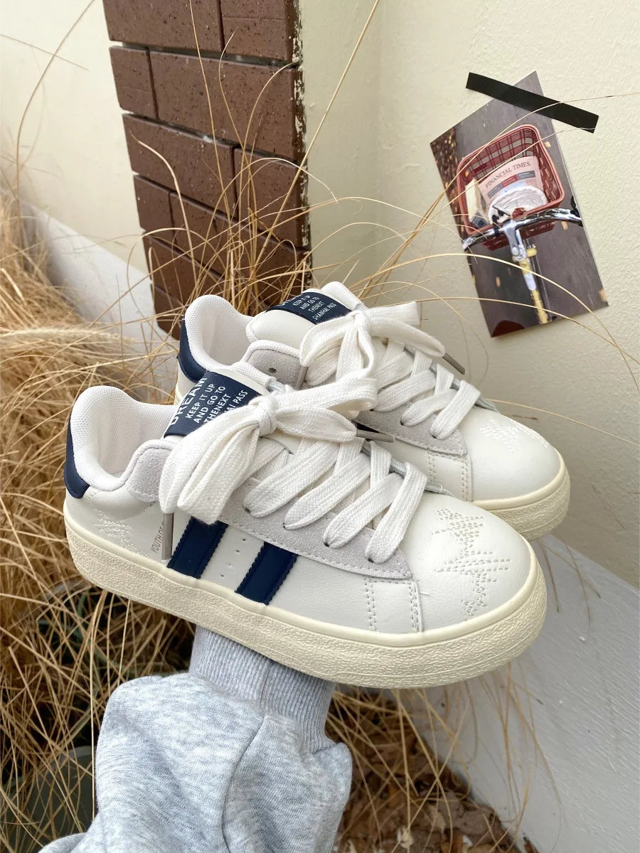 Women's Shoes 2025 Spring New Platforms Sneakers Breathable White Shoes Comfortable Casual Flats Non Slip Vulcanized Shoes