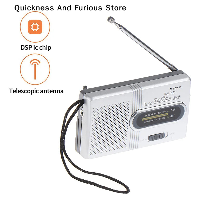 【TO】1PC Portable Mini Radio Handheld Dual Band SW/AM/FM Music Player Speaker with Telescopic Antenna Indoor/Outdoor Radio Stereo