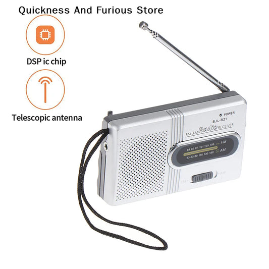 【TO】1PC Portable Mini Radio Handheld Dual Band SW/AM/FM Music Player Speaker with Telescopic Antenna Indoor/Outdoor Radio Stereo