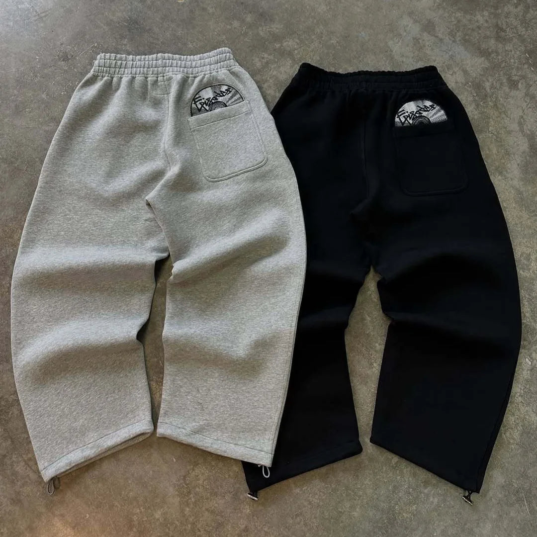 Pantalon Streetwear Brodé Couple Automne