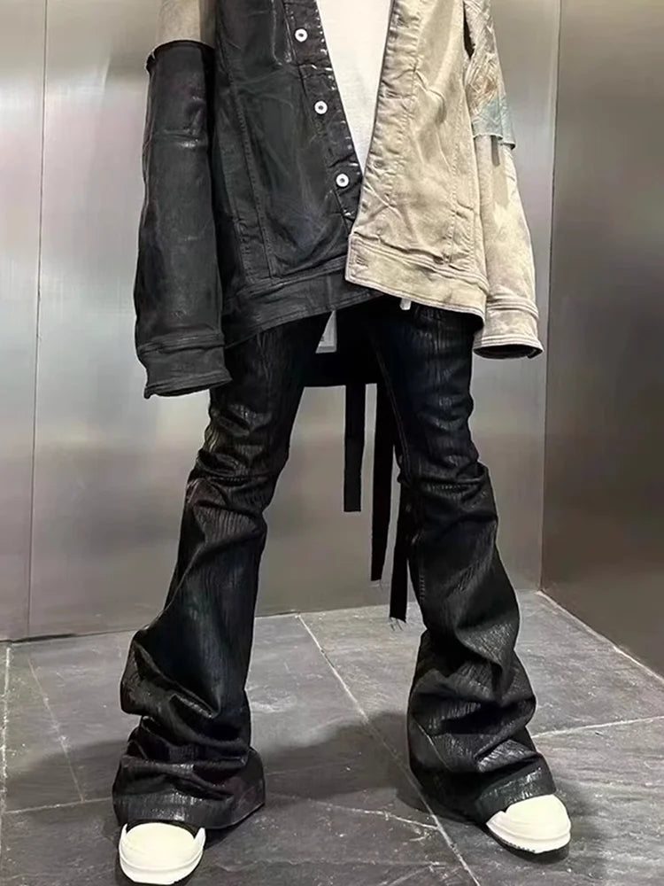 Jean Streetwear Noir Ciré Large Homme